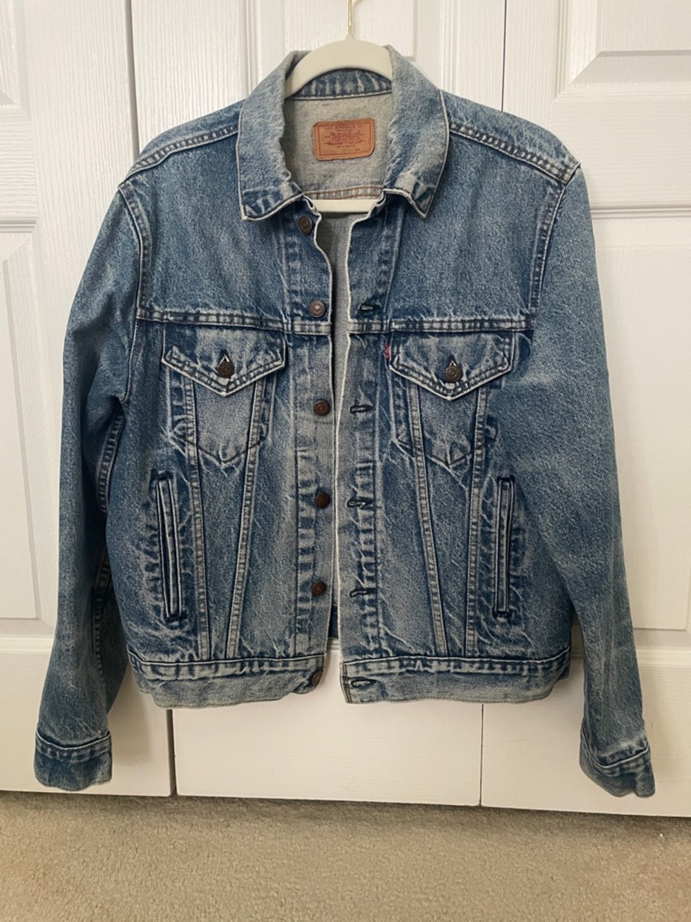 Levi's Blue Distressed Denim Trucker Jacket